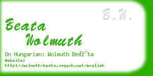 beata wolmuth business card